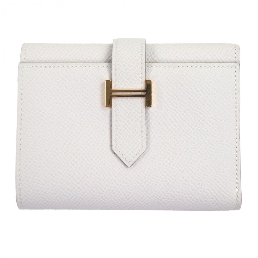エルメス べアン コンビネ ゴールド金具 三つ折り財布　グリペール　白 エルメス べアン コンビネ ゴールド金具 三つ折り財布 グリペール 白
