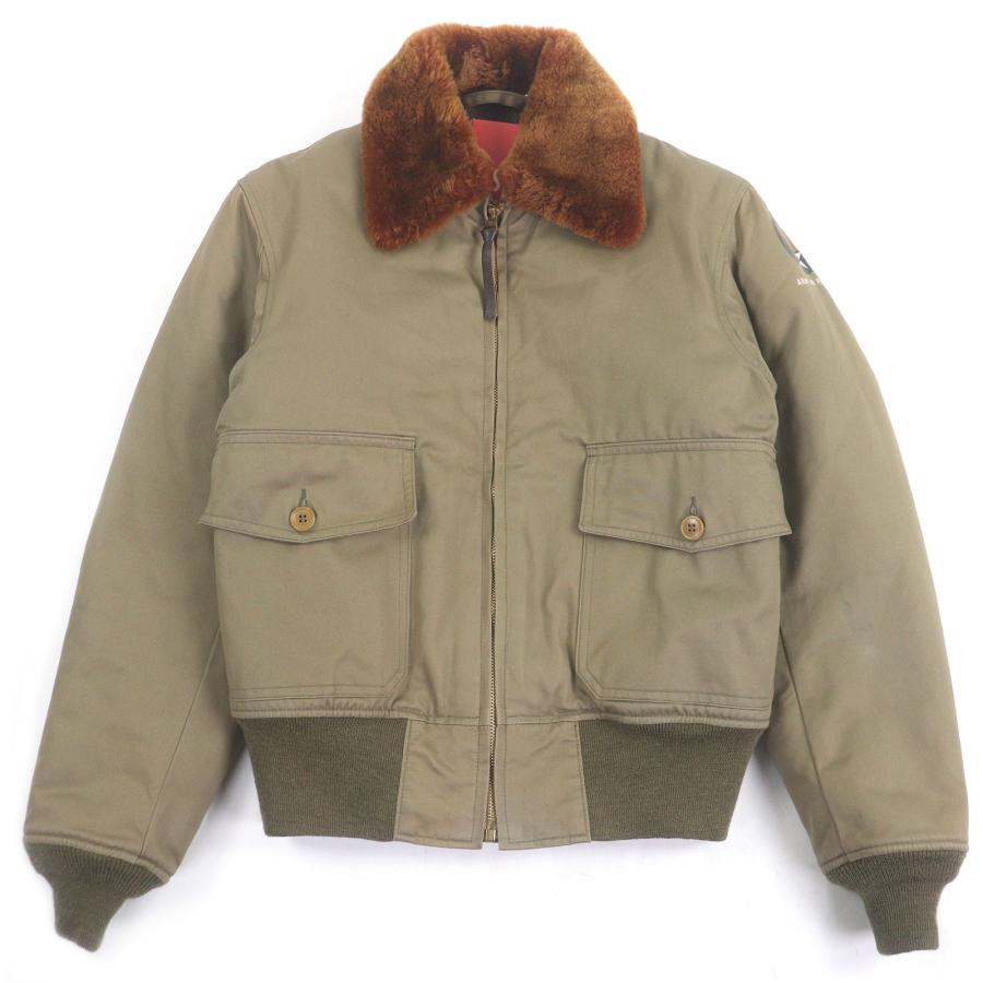 ヒューストン B-10 フライトジャケット カーキ 40 メンズ　D394 ヒューストン B-10 フライトジャケット カーキ 40 メンズ D394