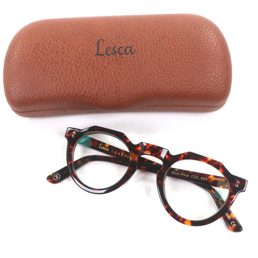 極美品▽Lesca Lunetier レスカ ルネティエ Pica ラウンド メガネ 眼鏡