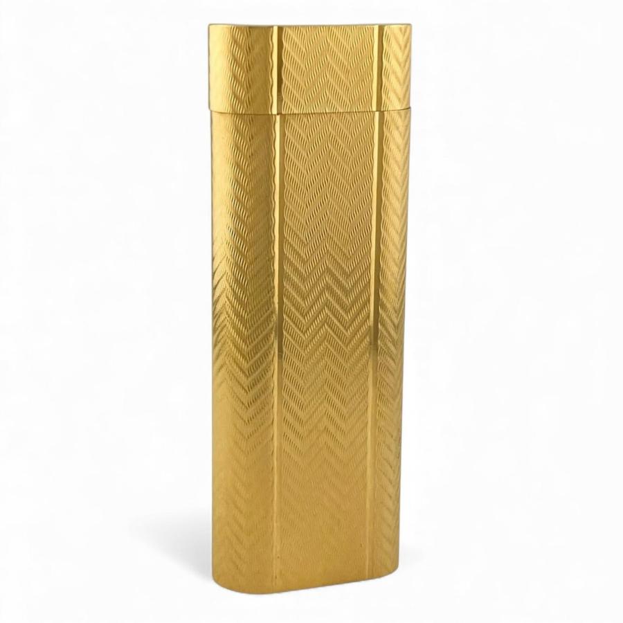 Cartier ガスライター　箱付き Cartier（カルティエ） 良品△Cartier オーバル ウェーブ柄 ローラー式