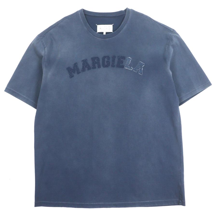美品▼Maison Margiela10 メゾンマルジェラ10 23SS S50GC0685 コットンオーバーダイ フロッキーロゴ クルーネック 半袖Ｔシャツ S 正規品 美品▽Maison Margiela10 メゾンマルジェラ10 23SS S50GC0685 コットン