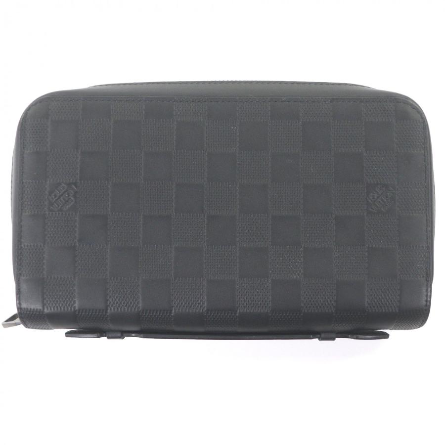 美品□LOUIS VUITTON ルイヴィトン N61254 ダミエ アンフィニ レザー ラウンドファスナー 長財布 ロングウォレット ブラック メンズ LOUIS VUITTON（ルイ・ヴィトン） 美品□LOUIS VUITTON N61254 ダミエ