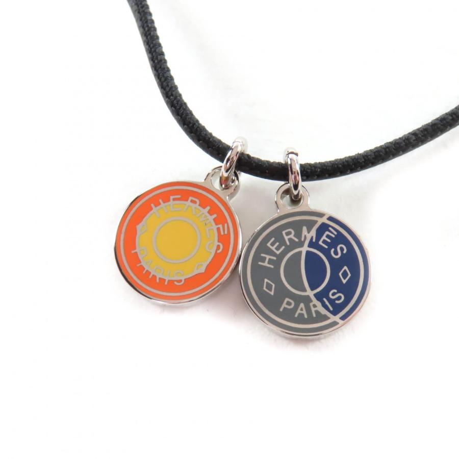 HERMES　エルメス　エクリプス　ネックレス　ネイビー　オレンジ HERMES（エルメス） 美品☆HERMES エクリプス ネックレス ペンダント