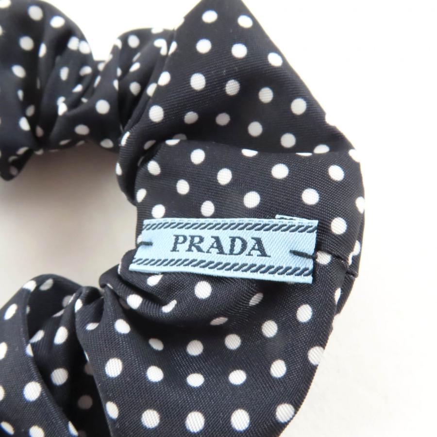 PRADA（プラダ） 極美品☆PRADA 1IF015 シュシュ ブラック ドット