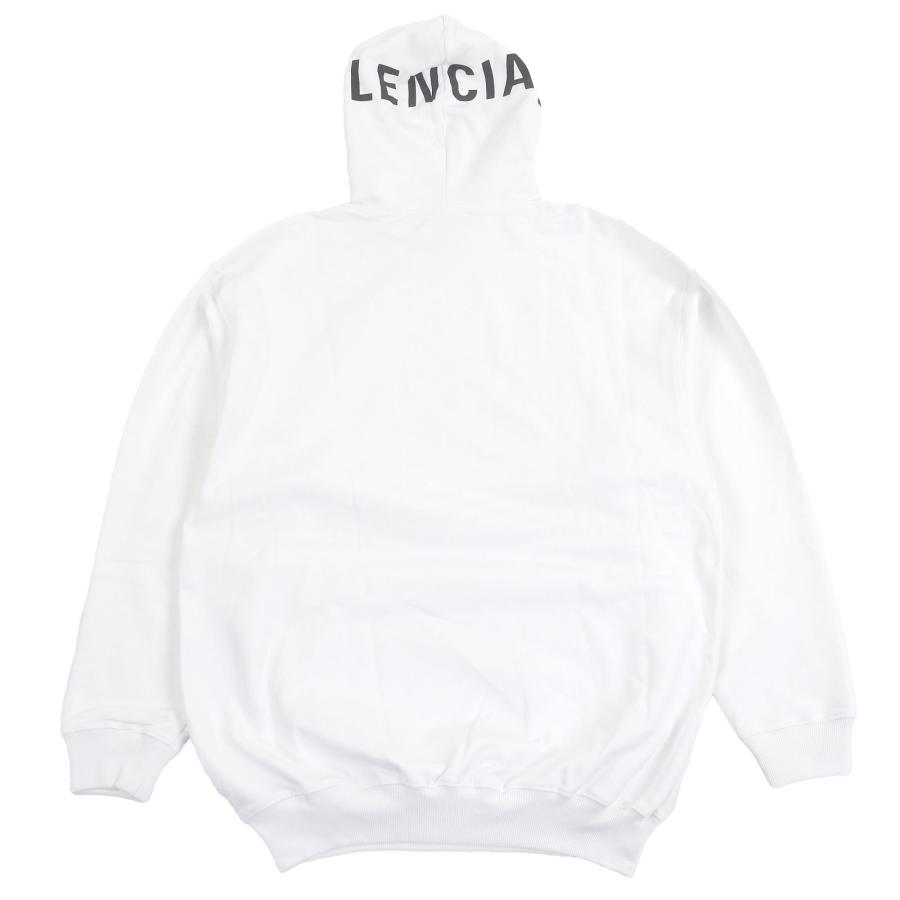 極美品□BALENCIAGA バレンシアガ 528351 コットン100％ ロゴプリント プルオーバーパーカー フーディー ホワイト XS 正規品 メンズ_2