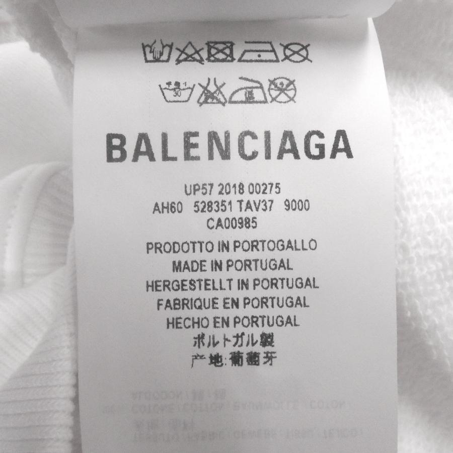 極美品□BALENCIAGA バレンシアガ 528351 コットン100％ ロゴプリント プルオーバーパーカー フーディー ホワイト XS 正規品 メンズ_6