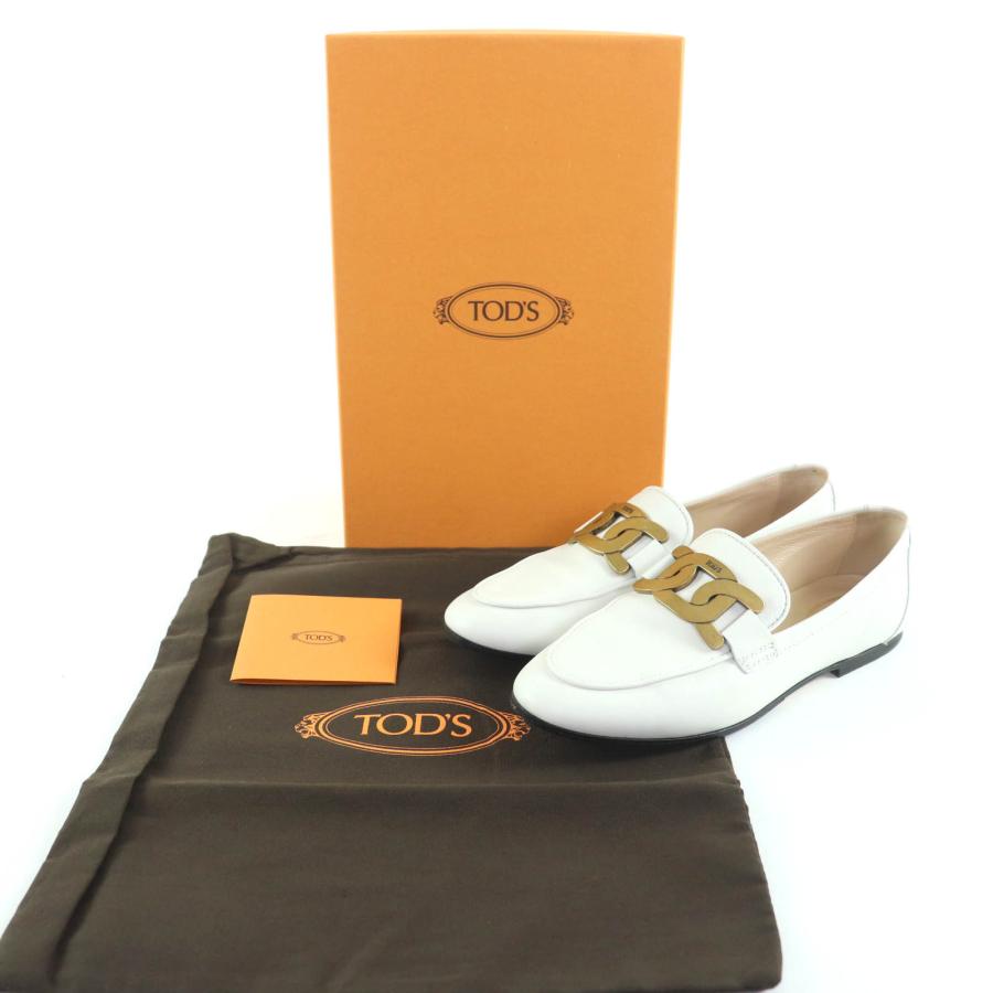 美品☆TOD'S トッズ ケイト ロゴ金具付 レザー シューズ