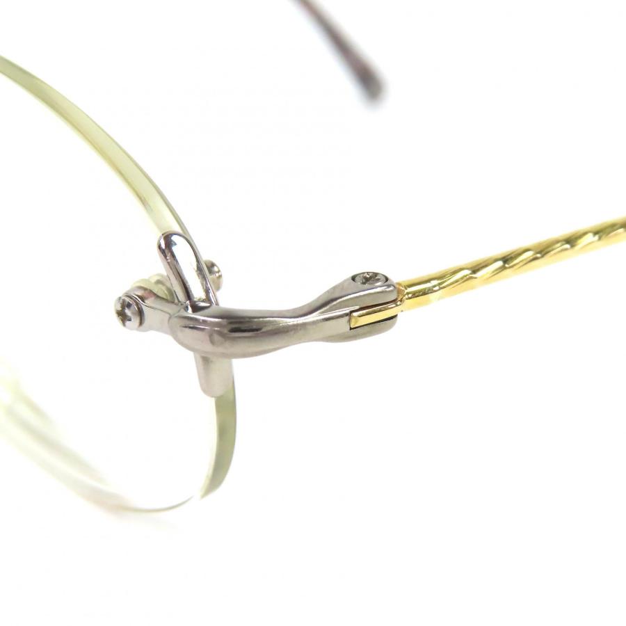 Paris miki パリミキ 18k 金 度付き眼鏡 ハーフリムメガネ 宝石付 Paris miki パリミキ 18k 金 度付き眼鏡 ハーフリムメガネ 宝石付