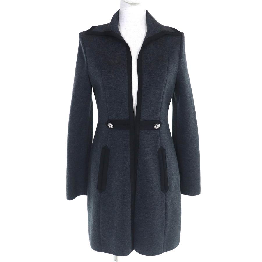 【ドンドン見直し】未使用品△FOXEY フォクシー 26675 ウール100％ ニットジャケット コート チャコールグレー 38 日本製 正規品 FOXEY（フォクシー） 【ドンドン見直し】未使用品△FOXEY 26675 ウール