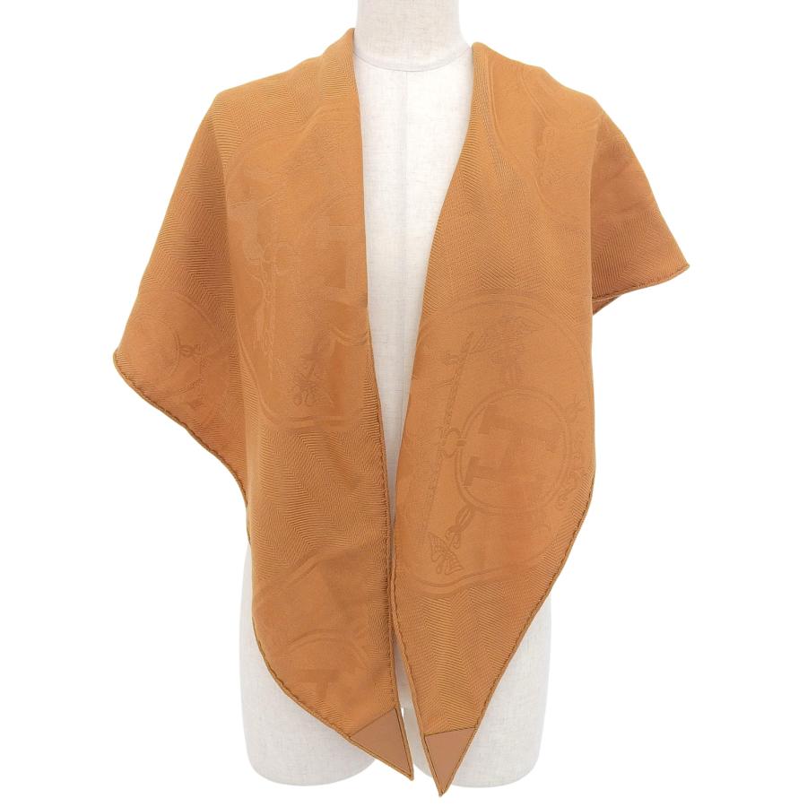 【美品】エルメス　ロザンジュ ニューリブリス　ストール　カシミヤ&シルク　ロゴ HERMES（エルメス） 極美品△HERMES ロザンジュ GM ニューリブリス