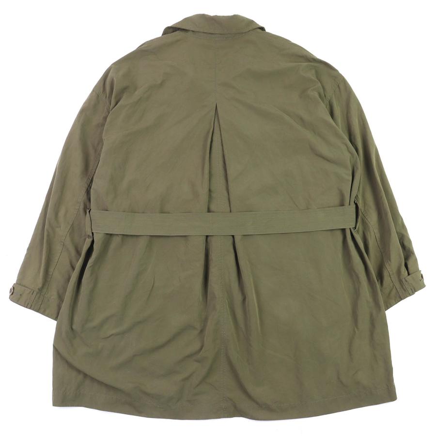 美品△PORTER CLASSIC ポータークラシック ベルト付き ショートレングス ダブル トレンチコート カーキ 3 日本製 正規品 メンズ_1