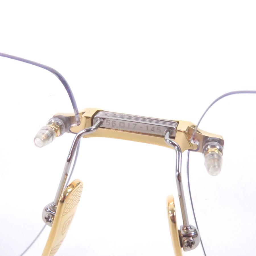 未使用品□DITA ディータ DTX154-A-03 META-EVO RX ツーポイント リムレスメガネ ゴールド ブラック 56□17-145 日本製 定価137500円の画像