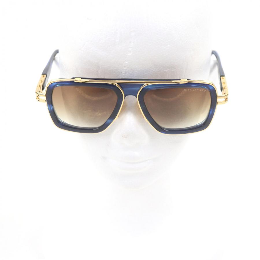 極美品□DITA ディータ DTS403-A-03 LXN-EVO サングラス クリアブルー ゴールド 54□19-145 度入り ケース付 日本製 メンズ 定価169400円の画像