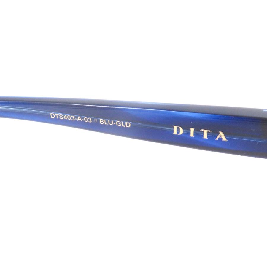 極美品□DITA ディータ DTS403-A-03 LXN-EVO サングラス クリアブルー ゴールド 54□19-145 度入り ケース付 日本製 メンズ 定価169400円の画像