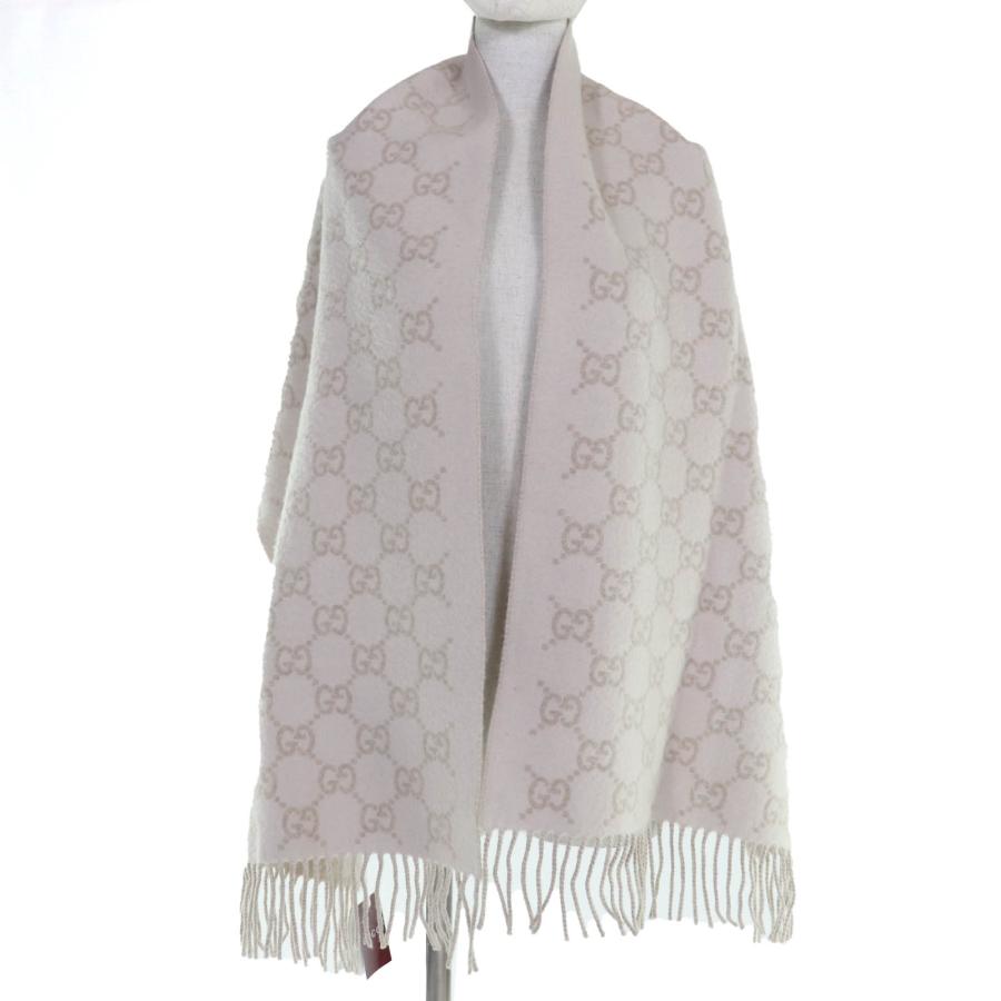 GUCCI GG柄マフラー （未使用•タグ付） GUCCI（グッチ） 極美品☆GUCCI 812317 カシミヤ100％ GG柄 現行品