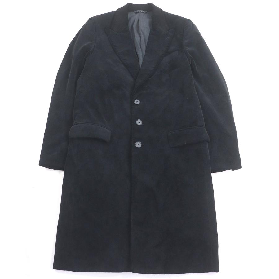 ドルチェ＆ガッバーナ ベロアチェスターコート ロングコート 美品□DOLCE&GABBANA ドルチェ＆ガッバーナ 黒タグ ベロア 裏シルク100