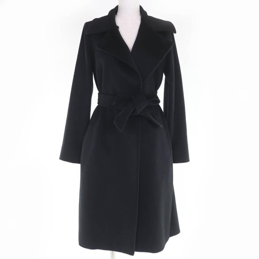 極美品☆MaxMara STUDIO マックスマーラ ステュディオ カシミヤ キャメル ロング丈 ベルテッドコート ブラック 38 正規品 レディース 極美品☆MaxMara STUDIO マックスマーラ ステュディオ カシミヤ