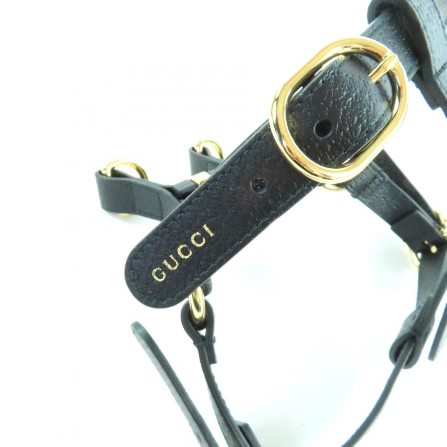 極美品▼GUCCI グッチ 692963 レザー インターロッキングG 犬用 胴輪 ハーネス ブラック ゴールド金具 XS 箱・保存袋付き 伊製 メンズ GUCCI（グッチ） 未使用品☆GUCCI 692963 レザー インターロッキングG