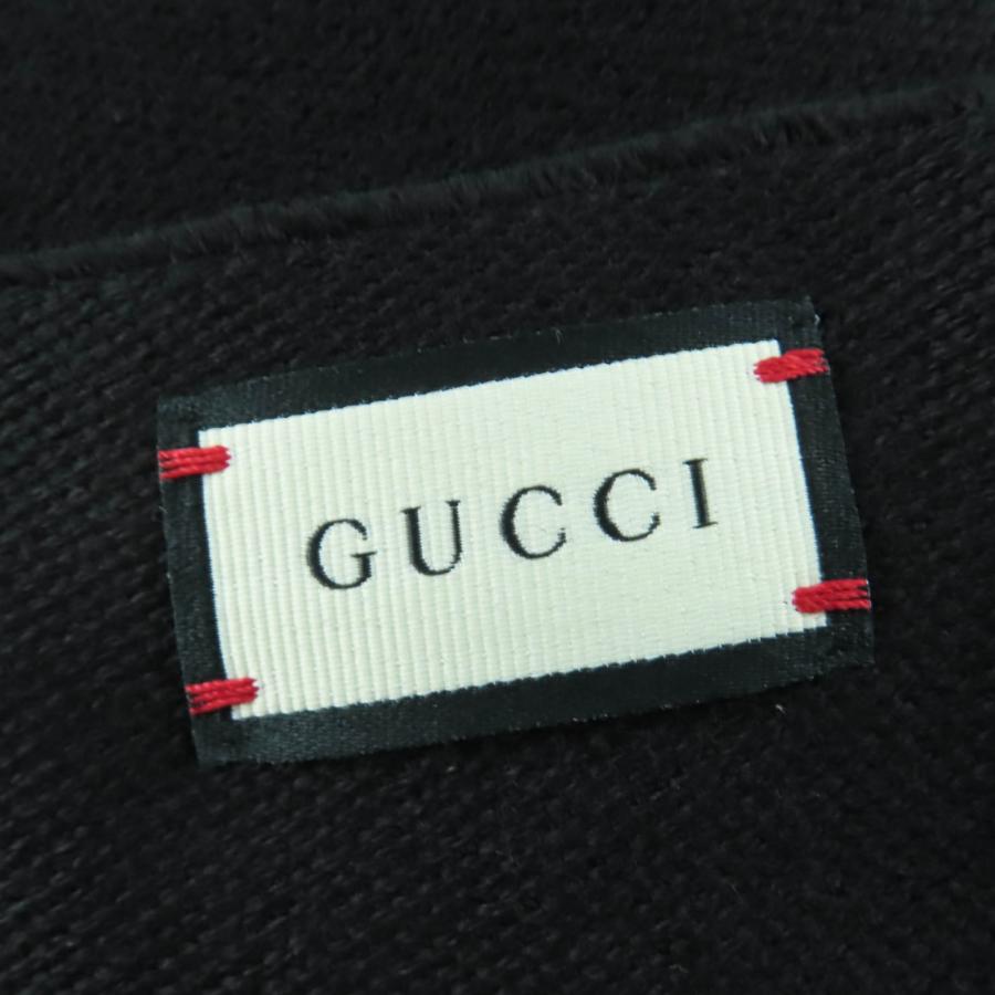 GUCCI（グッチ） 美品☆GUCCI 599437 ウール100％ ロゴ入り フリンジ付