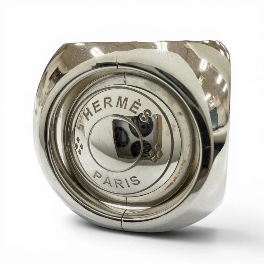 HERMES シルバー ロゴリング HERMES（エルメス） 美品▽HERMES ヴィンテージ エクストラワイド