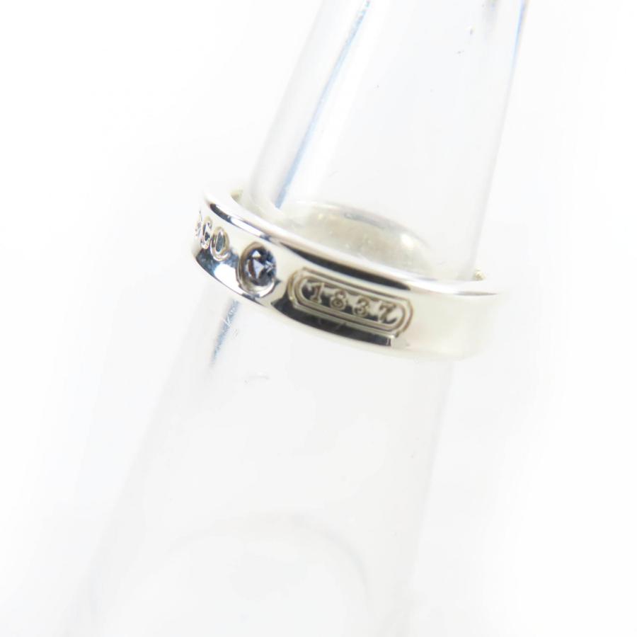 極美品☆TIFFANY&Co. ティファニー 1837 ナロー リング AG925 2Pサファイア 現行品 シルバー JP7号相当 重量3.6g 定価116600円_4