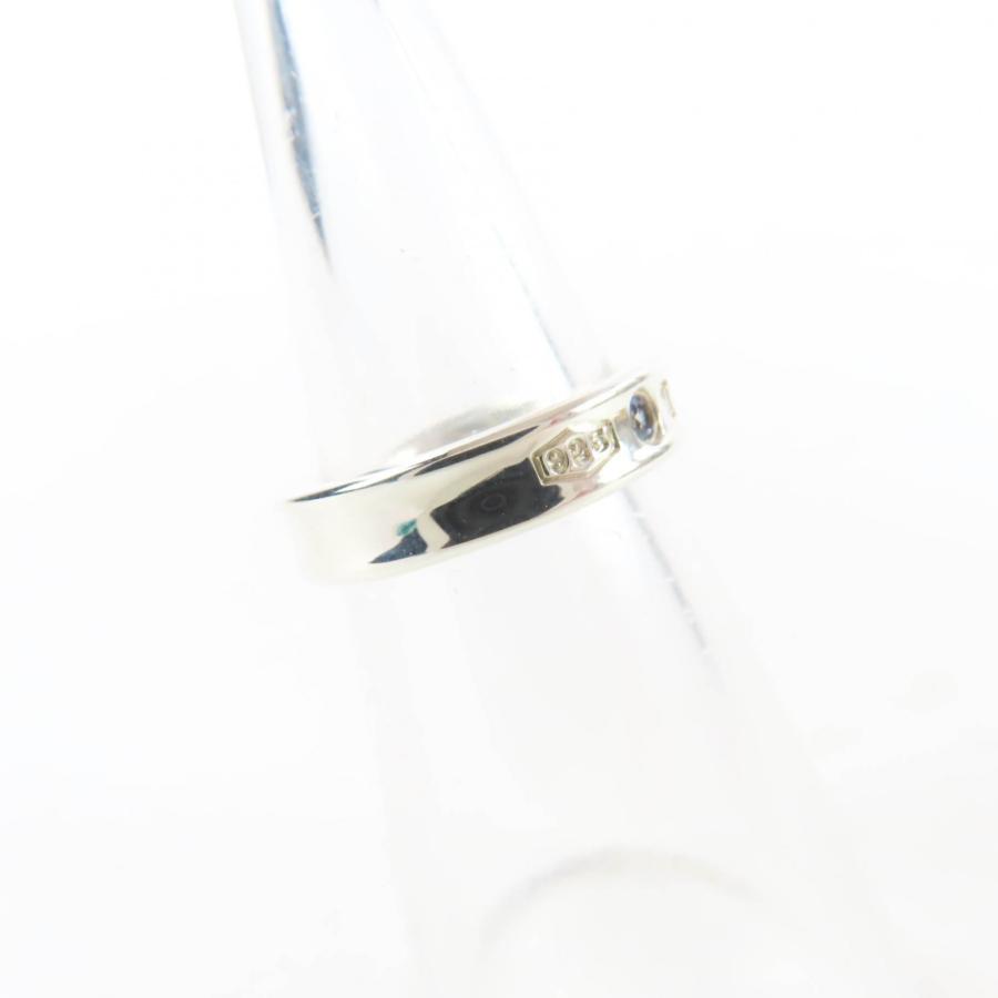 極美品☆TIFFANY&Co. ティファニー 1837 ナロー リング AG925 2Pサファイア 現行品 シルバー JP7号相当 重量3.6g 定価116600円_6