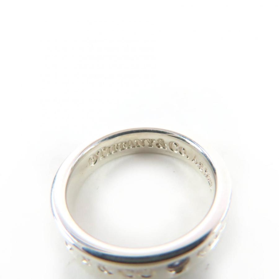 極美品☆TIFFANY&Co. ティファニー 1837 ナロー リング AG925 2Pサファイア 現行品 シルバー JP7号相当 重量3.6g 定価116600円_7