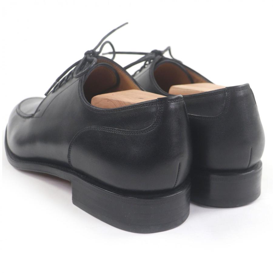 YANKO ブラックレザーシューズ 未使用品□YANKO ヤンコ レザー Uチップ グッドイヤーウェルト製法