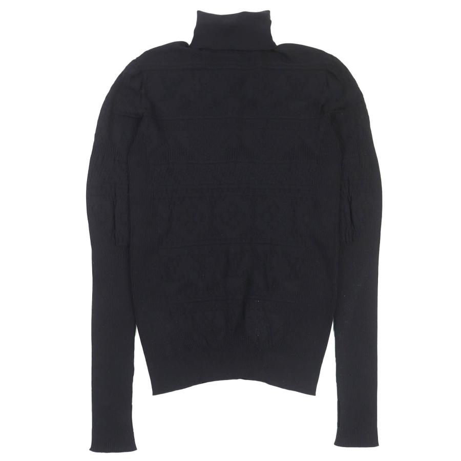 極美品△LOUIS VUITTON ルイヴィトン 23SS LVロゴ織柄 タートルネック 長袖 ニット セーター ブラック XS イタリア製 正規品 メンズ LOUIS VUITTON（ルイ・ヴィトン） 極美品△LOUIS VUITTON 23SS LVロゴ