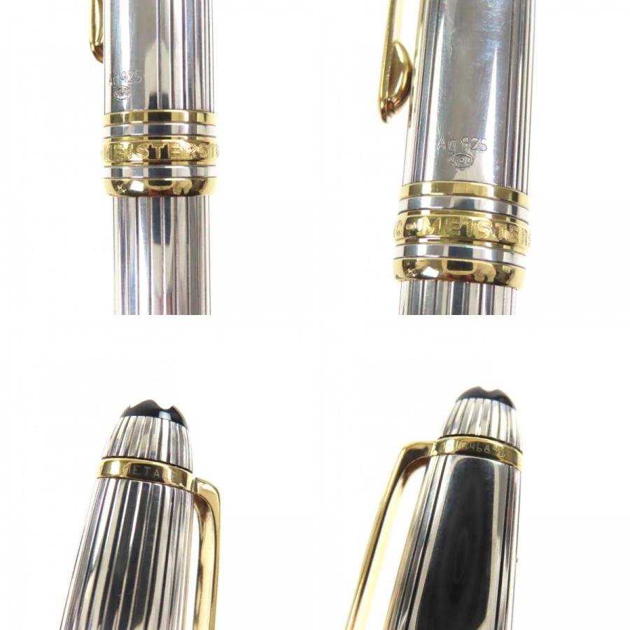 美品▼MONTBLANC モンブラン ソリテール ペン先18K Mニブ ホワイトスター 万年筆 シルバー ゴールド 箱・ケース付き ドイツ製 総重量27.53g メンズ MONTBLANC（モンブラン） 美品▽MONTBLANC ソリテール ペン先18K Mニブ