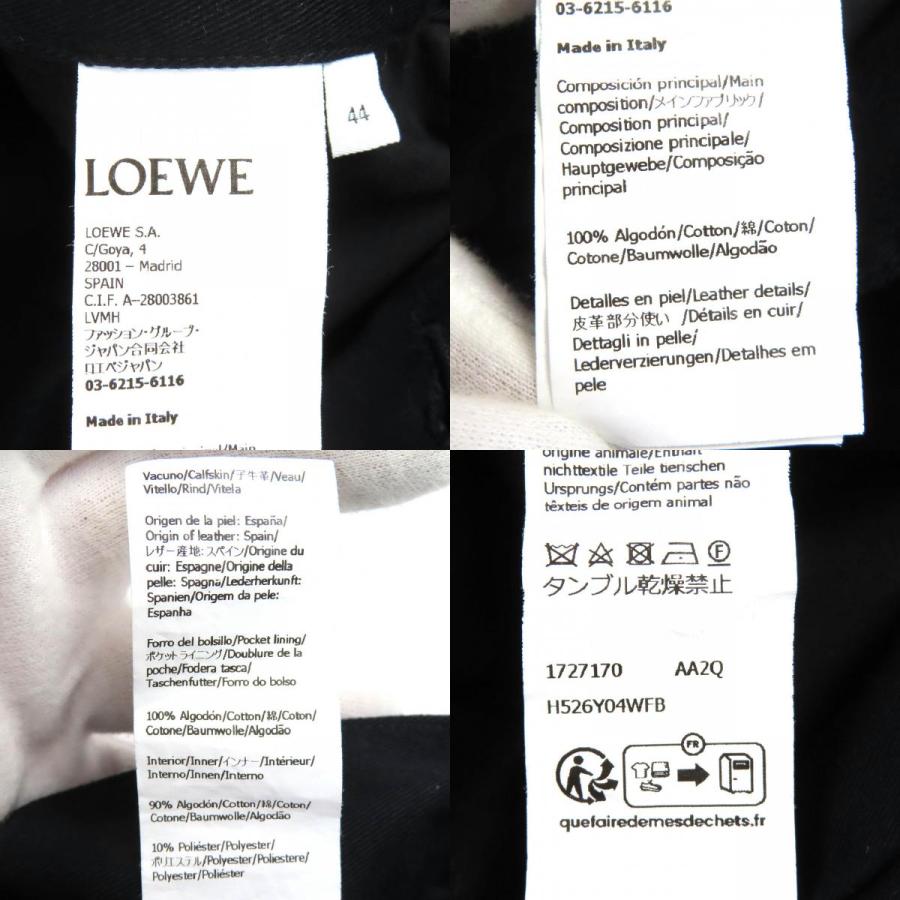 LOEWE（ロエベ） 美品△LOEWE H526Y04WFB コットン100％ ロゴレザー