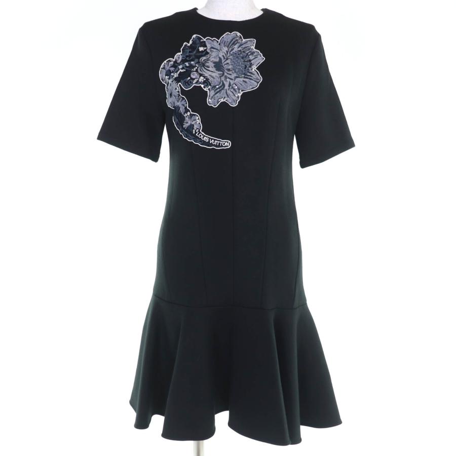 新品未使用 LOUIS VUITTONルイヴィトン スパンコール フラワーワンピ LOUIS VUITTON - 本物 ルイヴィトン スパンコール 装飾 フラワー 刺繍