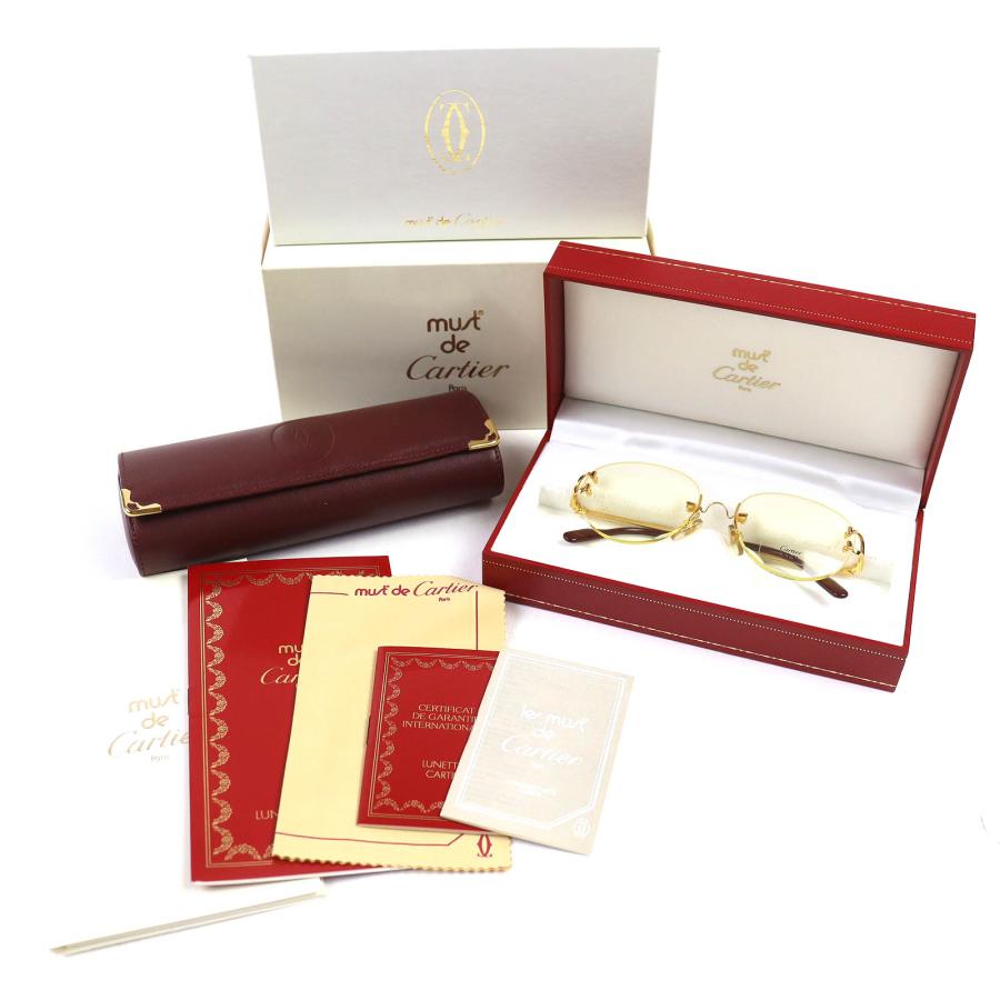 Cartier（カルティエ） 極美品△Cartier ツーポイント リムレス メガネ