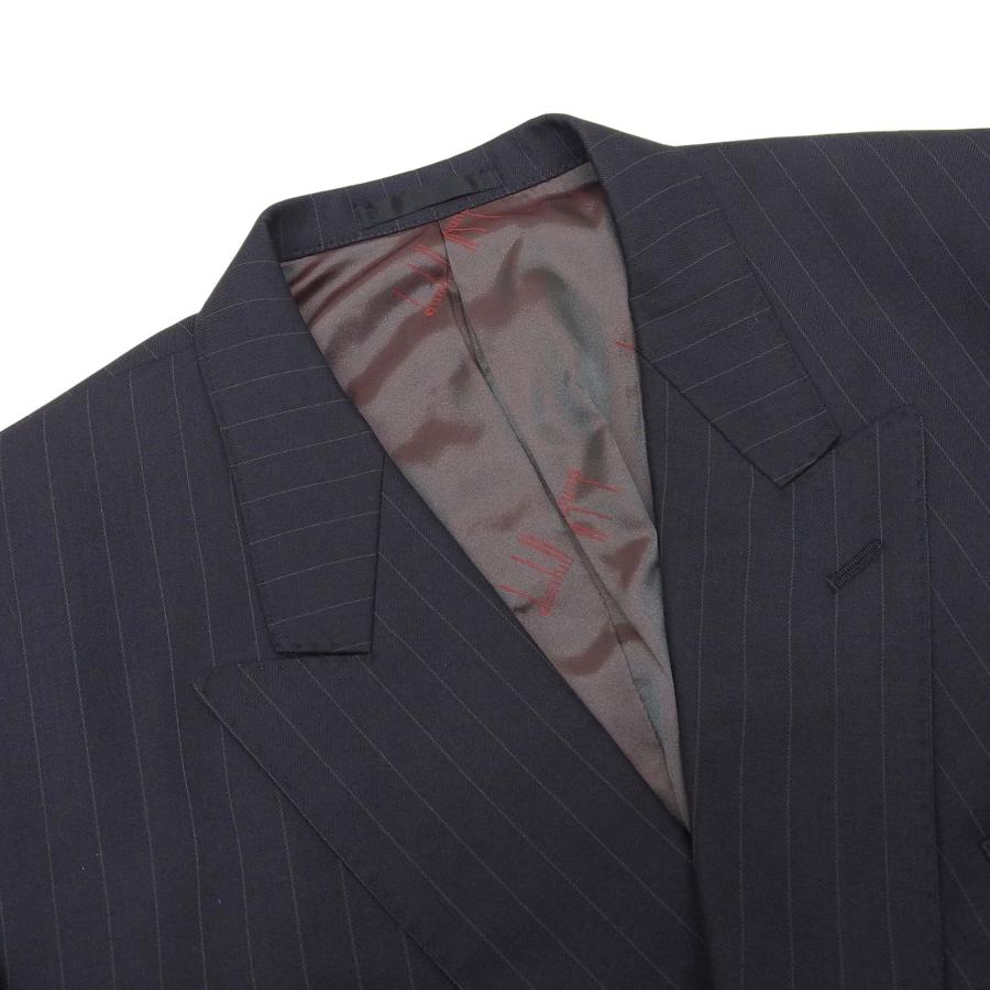 ニ*リ様 XXXLダンヒル DUNHILL ストライプ セットアップ ネイビー dunhill（ダンヒル） 美品△Dunhill ストライプ柄 エンブレムボタン付