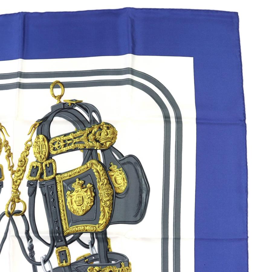 【新品未使用】HERMÈS カレ90 式典用馬勒 シルク100% スカーフ HERMES（エルメス） 極美品◇HERMES カレ90 BRIDES de GALA 式典用馬勒