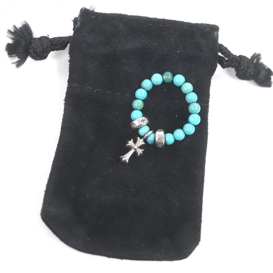 美品□CHROME HEARTS クロムハーツ BEAD ターコイズ SV925 CHクロス