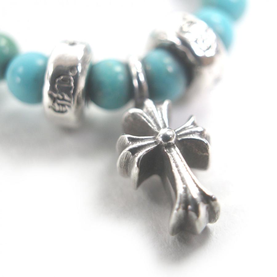 美品□CHROME HEARTS クロムハーツ BEAD ターコイズ SV925 CHクロス 
