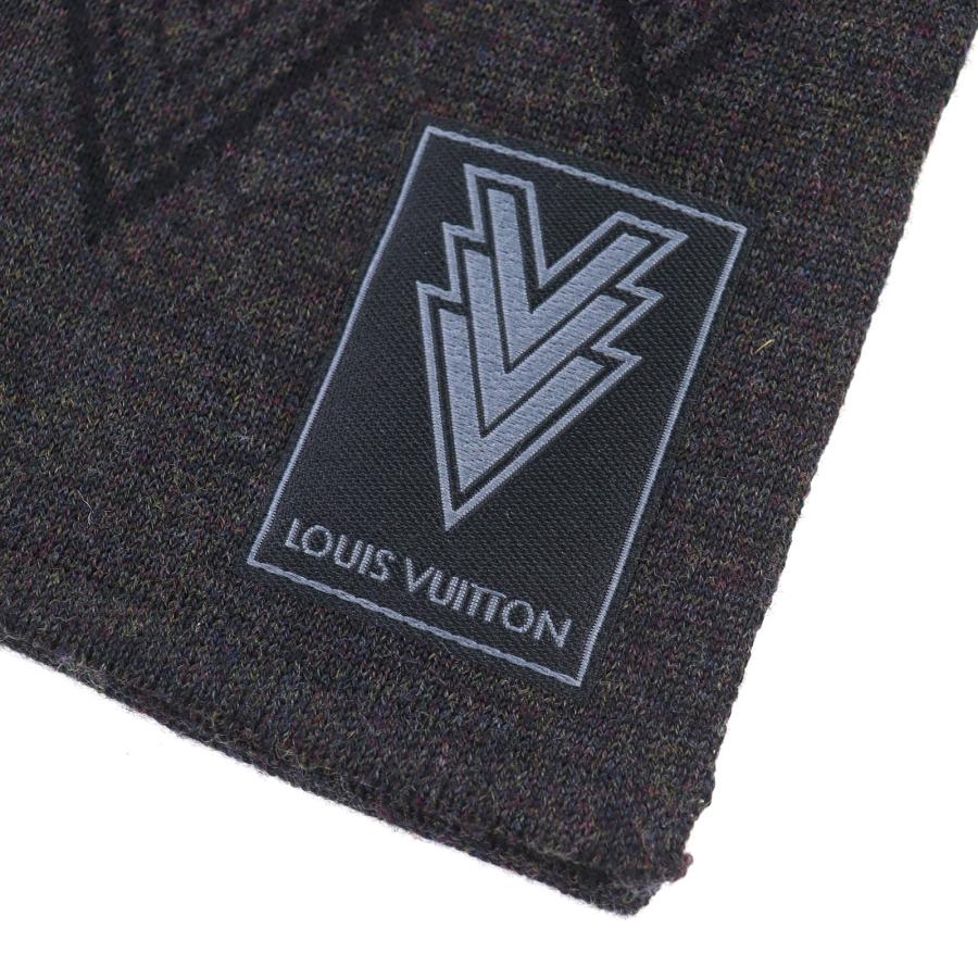LOUIS VUITTON ダークグレー＆ブラック マフラー LOUIS VUITTON（ルイ・ヴィトン） 良品△LOUIS VUITTON 2015年 M70032