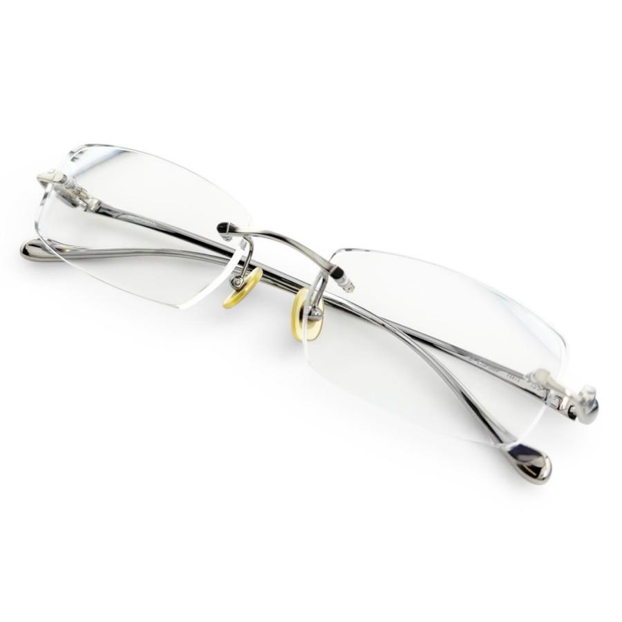 極美品▲Cartier カルティエ パンテール ヘアライン ツーポイント リムレス メガネ 眼鏡 アイウェア シルバー □18 135 度入り フランス製 レディース Cartier（カルティエ） 極美品△Cartier パンテール ヘアライン ツー
