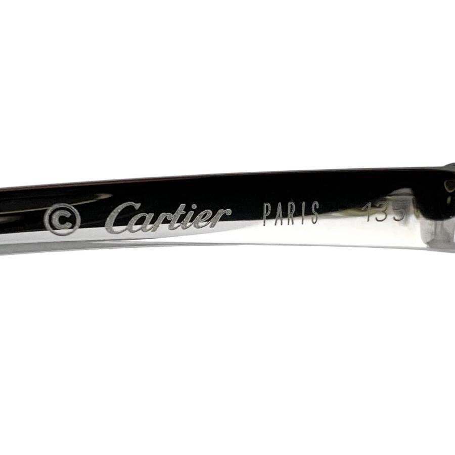極美品▲Cartier カルティエ パンテール ヘアライン ツーポイント リムレス メガネ 眼鏡 アイウェア シルバー □18 135 度入り フランス製 レディース Cartier（カルティエ） 極美品△Cartier パンテール ヘアライン ツー