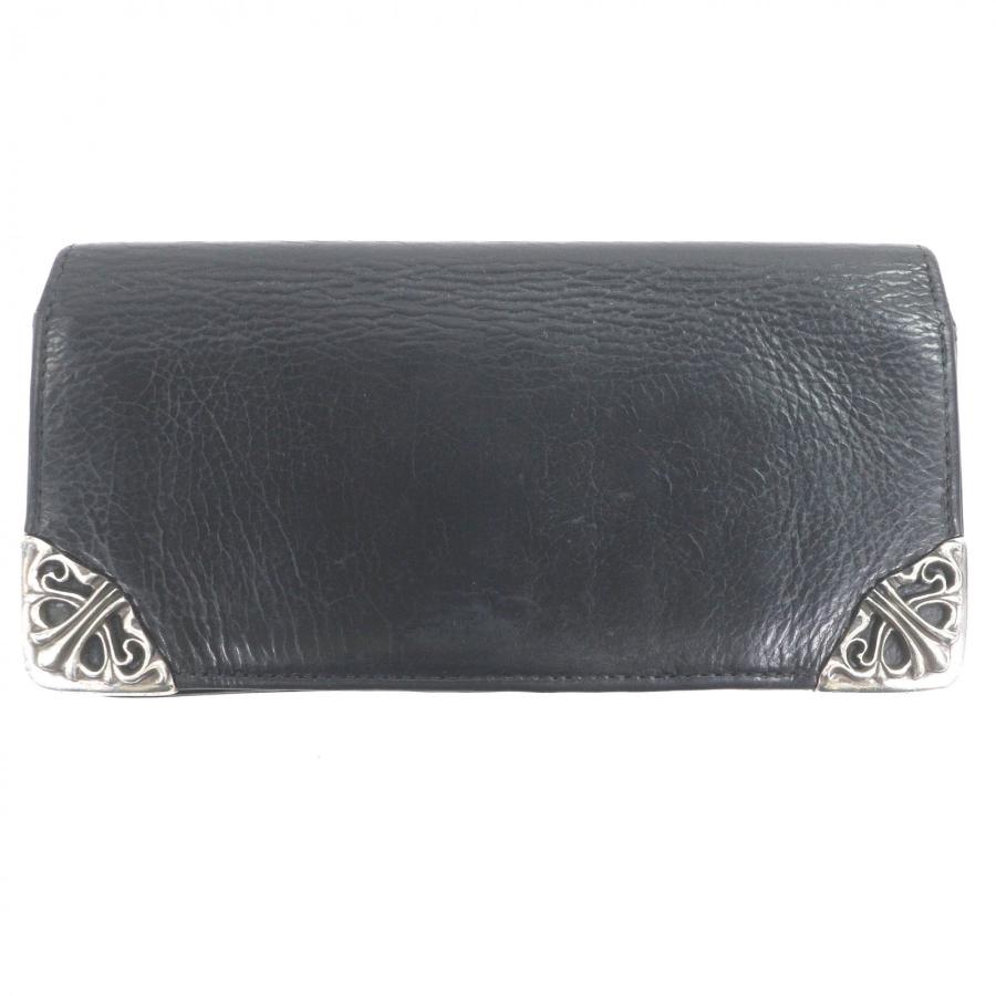 良品□CHROME HEARTS クロムハーツ スクロールラベル レザー シングル