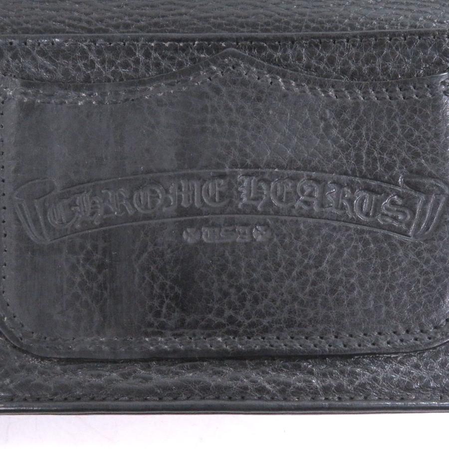良品□CHROME HEARTS クロムハーツ LNG SNGL FLD TIPS レザー SV925