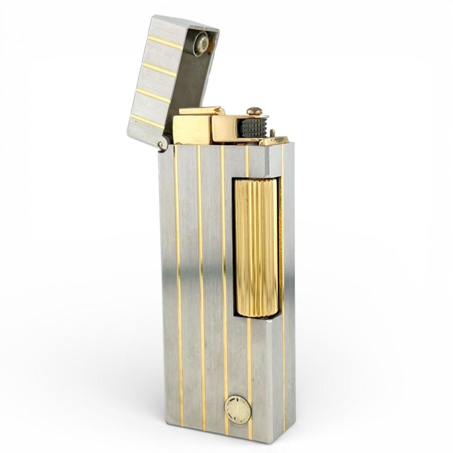 dunhill（ダンヒル） 良品△Dunhill スクエア ストライプ柄 ローラー式