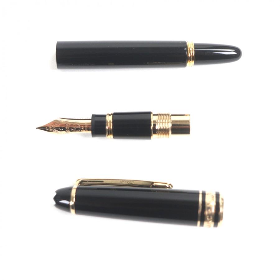美品▼MONTBLANC モンブラン マイスターシュテュック モーツァルト ペン先14K Mニブ ホワイトスター 万年筆 ブラック ゴールド ドイツ製 メンズ MONTBLANC（モンブラン） 美品▽MONTBLANC マイスターシュテュック