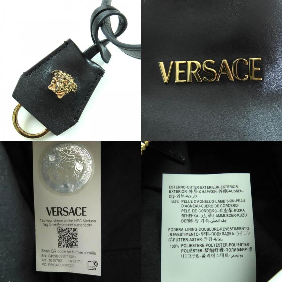美品◇VERSACE ヴェルサーチェ 1015792 タグ ナッパ ボウリング バッグ 