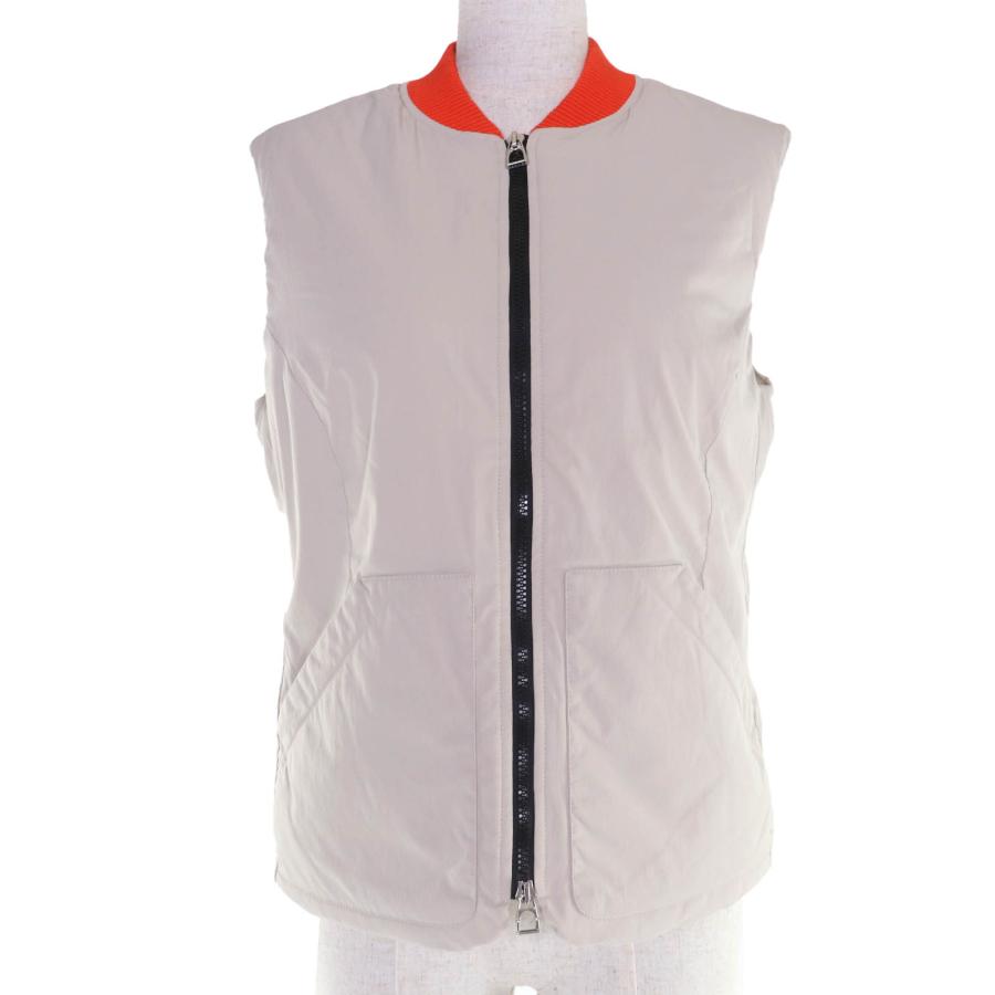 未使用品☆HERMES エルメス セリエ 中綿入り ZIP UP パテッドベスト ベージュ オレンジ M フランス製 正規品 レディース HERMES（エルメス） 未使用品☆HERMES セリエ 中綿入り ZIP UP