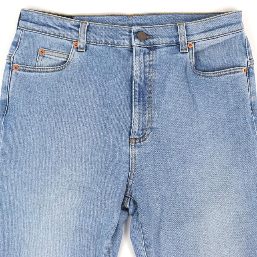 美品△GUCCI×Disney  グッチ×ディズニー 502797 コットン ロゴレザーパッチ ミッキーワッペン デニムパンツ インディゴブルー 29 イタリア製 正規品 メンズ 美品△GUCCI×Disney グッチ×ディズニー 502797 コットン ロゴレザー