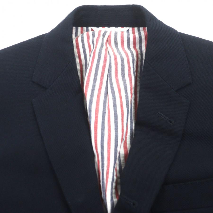 美品▽THOM BROWNE トムブラウン MJU060AW7017 金ボタン 紺ブレザー 