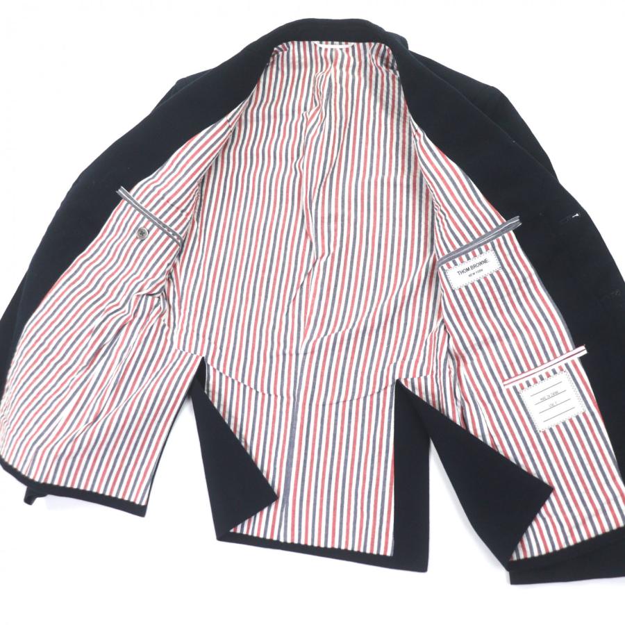 美品▽THOM BROWNE トムブラウン MJU060AW7017 金ボタン 紺ブレザー 