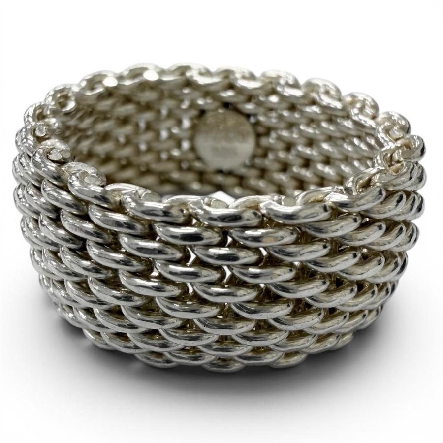 美品□TIFFANY&Co. ティファニー サマセット SV925 メッシュ編み リング 指輪 アクセサリー シルバー JP14号相当 重量8.7g メンズ TIFFANY&Co.（ティファニー） 美品□TIFFANY&Co. サマセット SV925